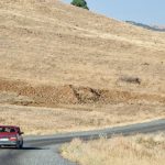 a car driving on a road